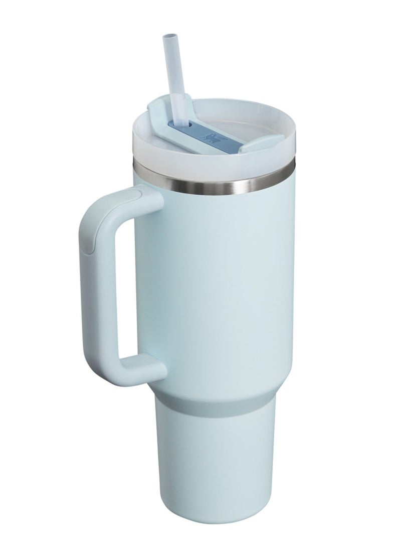 Quencher H2.0 FlowState Stainless Steel Vacuum Insulated Tumbler with Lid and Straw for Water, Iced Tea or Coffee, Smoothie and More, 30 oz Glacier