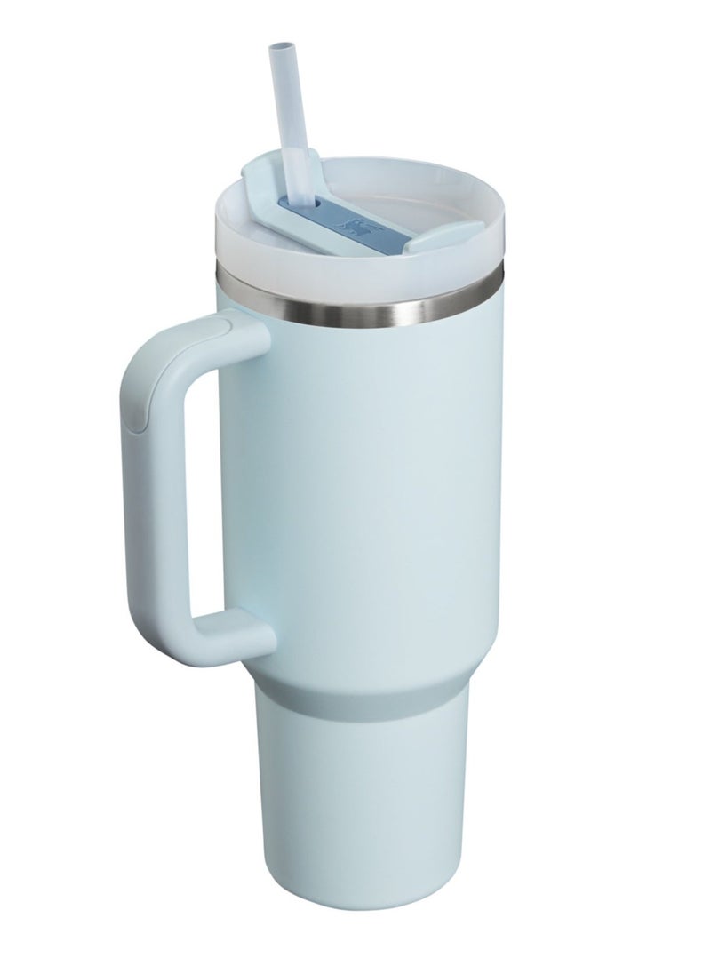 Quencher H2.0 FlowState Stainless Steel Vacuum Insulated Tumbler with Lid and Straw for Water, Iced Tea or Coffee, Smoothie and More, 30 oz Glacier