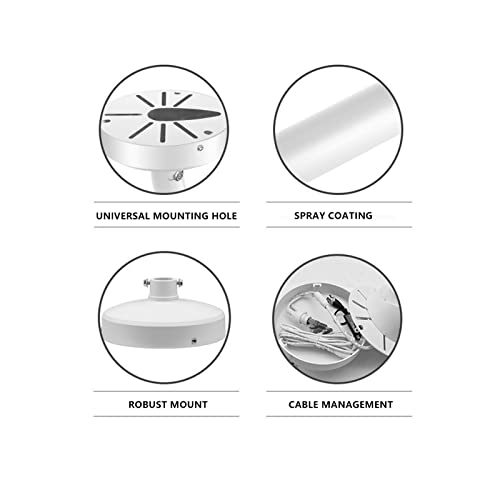 WiTi 6 inch Base Wall Mount Bracket for Surveillance Cameras IP CCTV, Compatible with Eufy Cameras Bullet Dome PTZ,Cable Management Pole Mounting Antirust Base Powder Spray Coated - Image 4