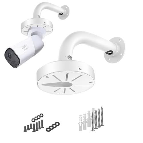 WiTi 6 inch Base Wall Mount Bracket for Surveillance Cameras IP CCTV, Compatible with Eufy Cameras Bullet Dome PTZ,Cable Management Pole Mounting Antirust Base Powder Spray Coated - Image 1