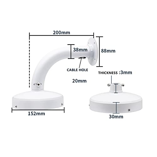 WiTi 6 inch Base Wall Mount Bracket for Surveillance Cameras IP CCTV, Compatible with Eufy Cameras Bullet Dome PTZ,Cable Management Pole Mounting Antirust Base Powder Spray Coated - Image 5