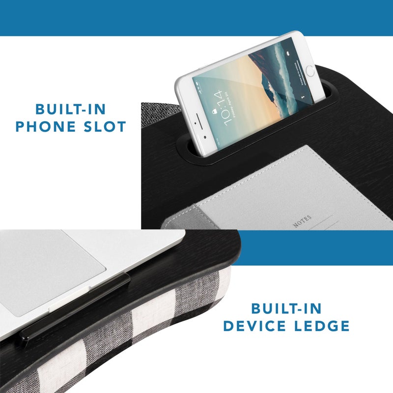 LAPGEAR Designer Lap Desk with Phone Holder and Device Ledge - Buffalo Check - Fits up to 15.6 Inch Laptops - Style No. 45428 - Image 4