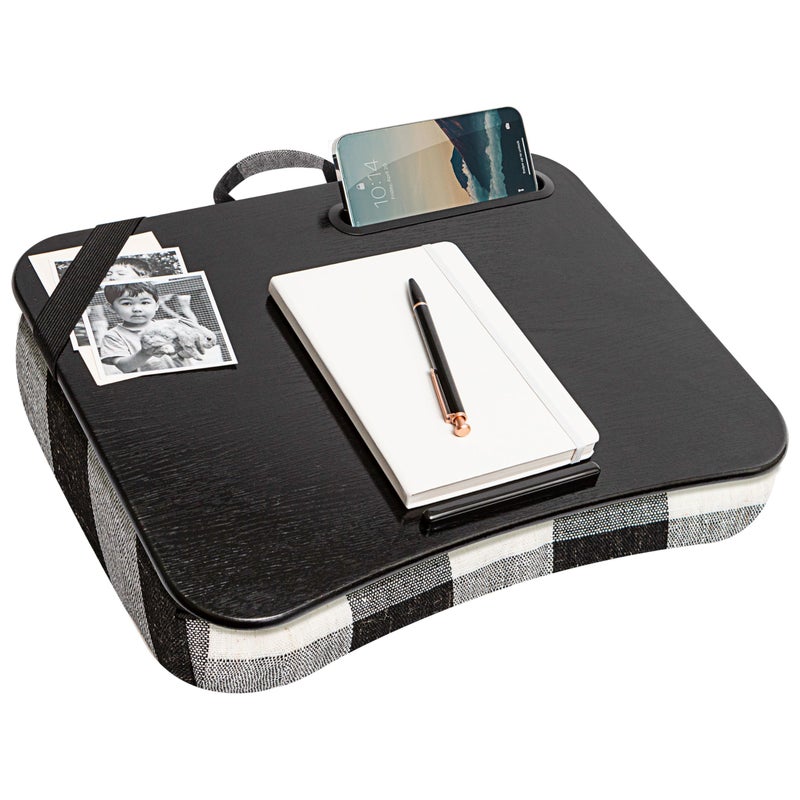 LAPGEAR Designer Lap Desk with Phone Holder and Device Ledge - Buffalo Check - Fits up to 15.6 Inch Laptops - Style No. 45428 - Image 1