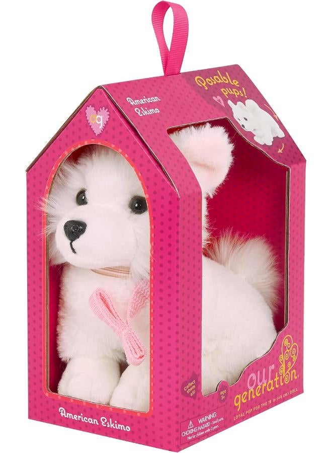 Our Generation American Eskimo Puppy, 15 cm, BD35255, Plush Pet with Movable Legs and Accessories, Includes Collar and Lead, Perfect Companion for 46 cm Dolls, Recommended from 3 Years - Image 4
