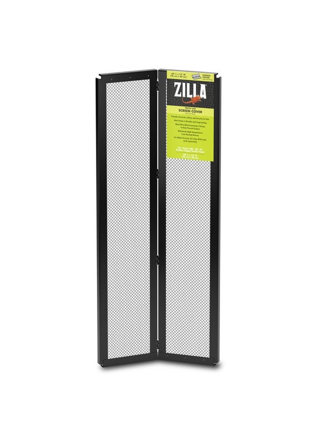 Zilla Pet Reptile Terrarium Fresh Air Screen Cover With Center Hinge 30" X 12" - Image 1