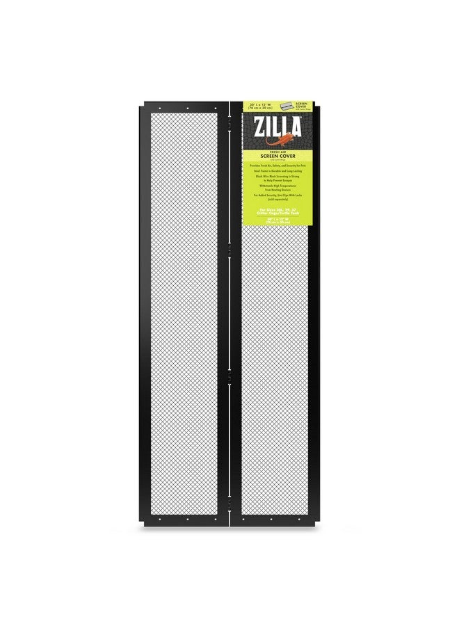Zilla Pet Reptile Terrarium Fresh Air Screen Cover With Center Hinge 30" X 12" - Image 4