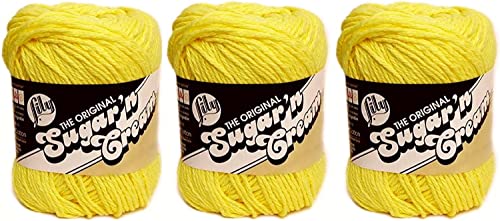 Lily Bulk Buy: Lily Sugar 'n Cream Solids 100% Cotton Yarn (3-Pack) (Sunshine #0073) - Image 2