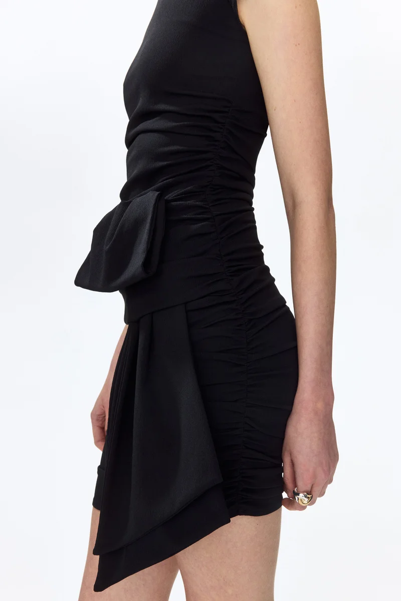 Draped off-the-shoulder dress