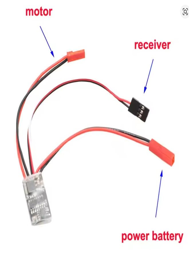 وحدة تحكم سرعة المحرك yuenhoang 1S-3S Micro Brushed ESC 10A ثنائية الاتجاه بدون فرامل 5V 1A BEC لمركبات التحكم عن بعد والطائرات النموذجية (اتجاهين بدون فرامل (قطعتان)) - Image 4