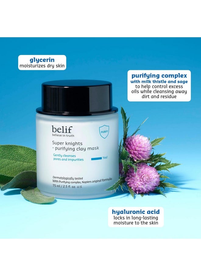 belif - Super Knights Purifying Clay Mask With Hyaluronic Acid And Glycerin Hydrating Pore Cleansing - Image 1