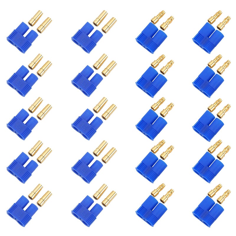 LINSYRC 10Sets EC3 Battery Connector Male Female Plug Adapter RC GoldPlated 35MM Bullet Banana Connector Plug for RC ESC Motor Lipo Battery Electric Motor - Image 3