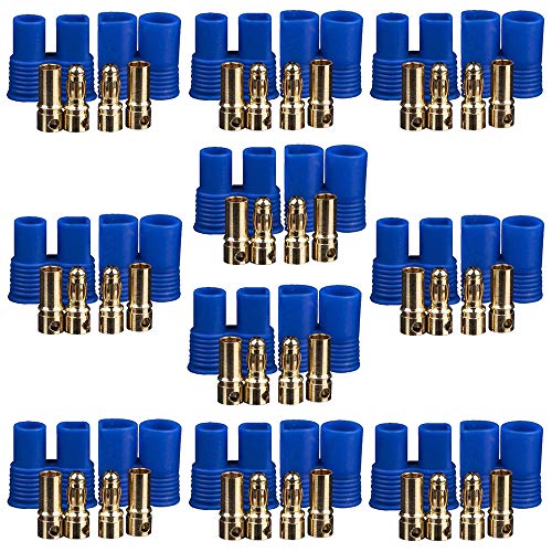 LINSYRC 10Sets EC3 Battery Connector Male Female Plug Adapter RC GoldPlated 35MM Bullet Banana Connector Plug for RC ESC Motor Lipo Battery Electric Motor - Image 5