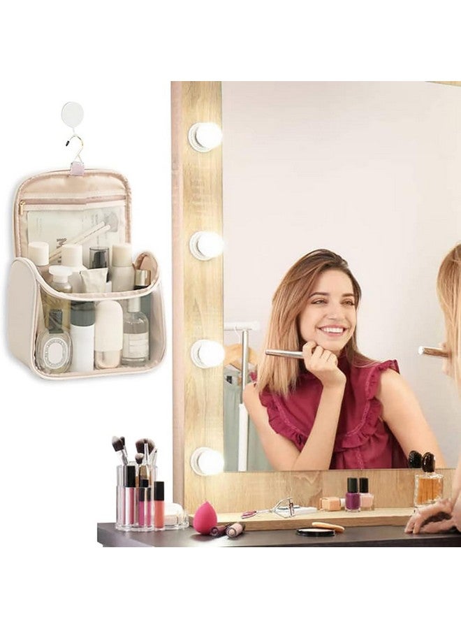 House of Quirk Multipurpose Large-Capacity Clear Cosmetic Bag, Waterproof Travel Toiletry Bag with Hook for Women (Black) - Image 3