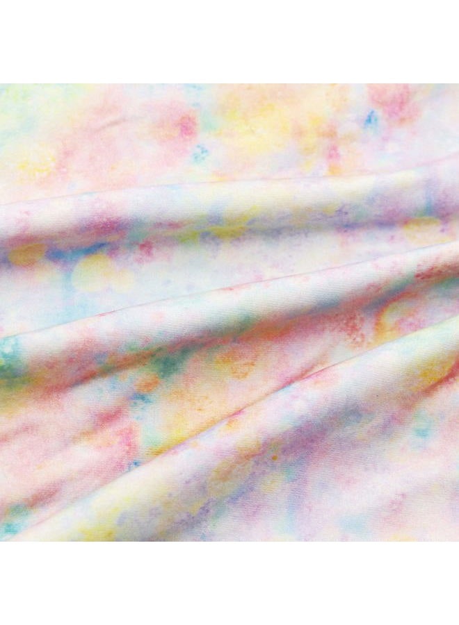 David Angie Tie Dye Printed Double Brushed Polyester Fabric Soft Smooth 4 Way Stretch Knit Fabric by Half Yard for Dress Sewing (Half Yard) - Image 1