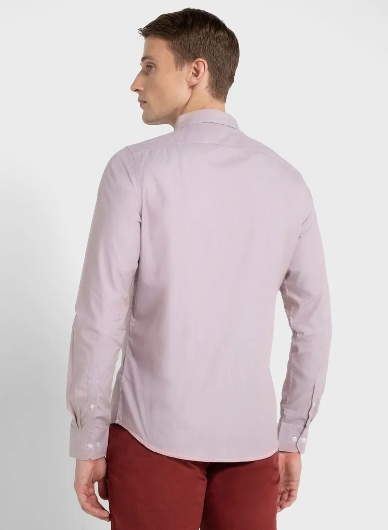 توماس سكوت قميص كلاسيكي بقصة ضيقة من القطن الخالص