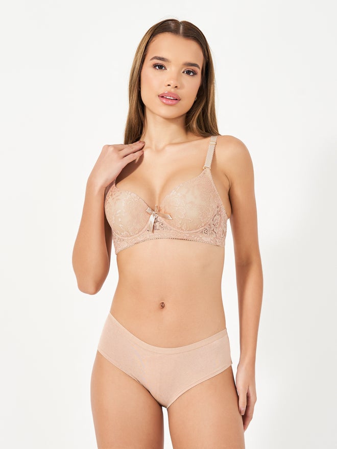 Styli Styli Pack of 2 - All Over Lace Bow Detail T-Shirt Bra  - Image 3