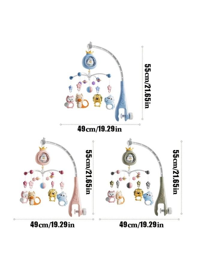 Pink Rotating Music Toy For Kids Interactive Penguin Wind Chime With Animal Pendants - Image 2