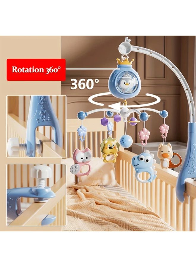 Pink Rotating Music Toy For Kids Interactive Penguin Wind Chime With Animal Pendants - Image 4