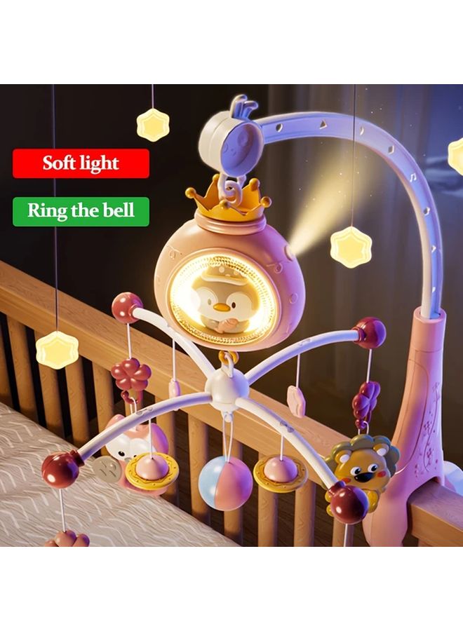 Pink Rotating Music Toy For Kids Interactive Penguin Wind Chime With Animal Pendants - Image 5