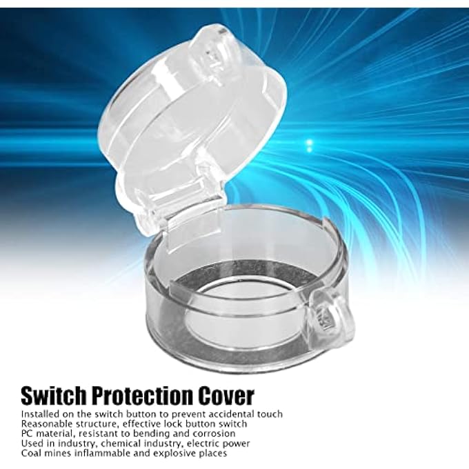 Sorandy 1 قطعة غطاء حماية بلاستيكي شفاف لمفتاح الضغط على زر الأسطوانة غطاء حماية دائري لقطر الفتحة 30 مم 12 بوصة غطاء قفل زر الضغط الآمن الشفاف - Image 3