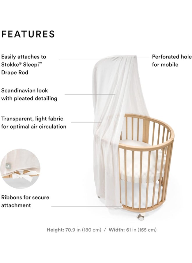 STOKKE - Sleepi Canopy V3 Create A Cozy, Calm Environment For Babyeasy To Assemble Lightweight Fabric Compatible With Sleepi Baby Bed And Mini White - Image 1