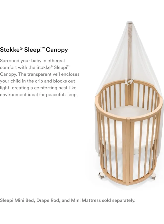 STOKKE Sleepi Canopy V3 Create A Cozy, Calm Environment For Babyeasy To Assemble Lightweight Fabric Compatible With Sleepi Baby Bed And Mini White