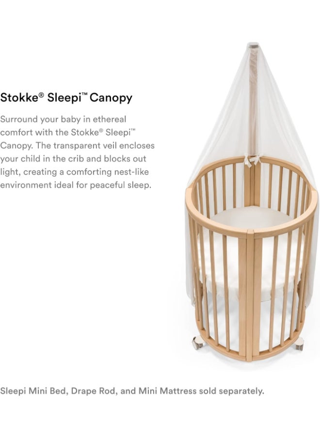STOKKE - Sleepi Canopy V3 Create A Cozy, Calm Environment For Babyeasy To Assemble Lightweight Fabric Compatible With Sleepi Baby Bed And Mini White - Image 1