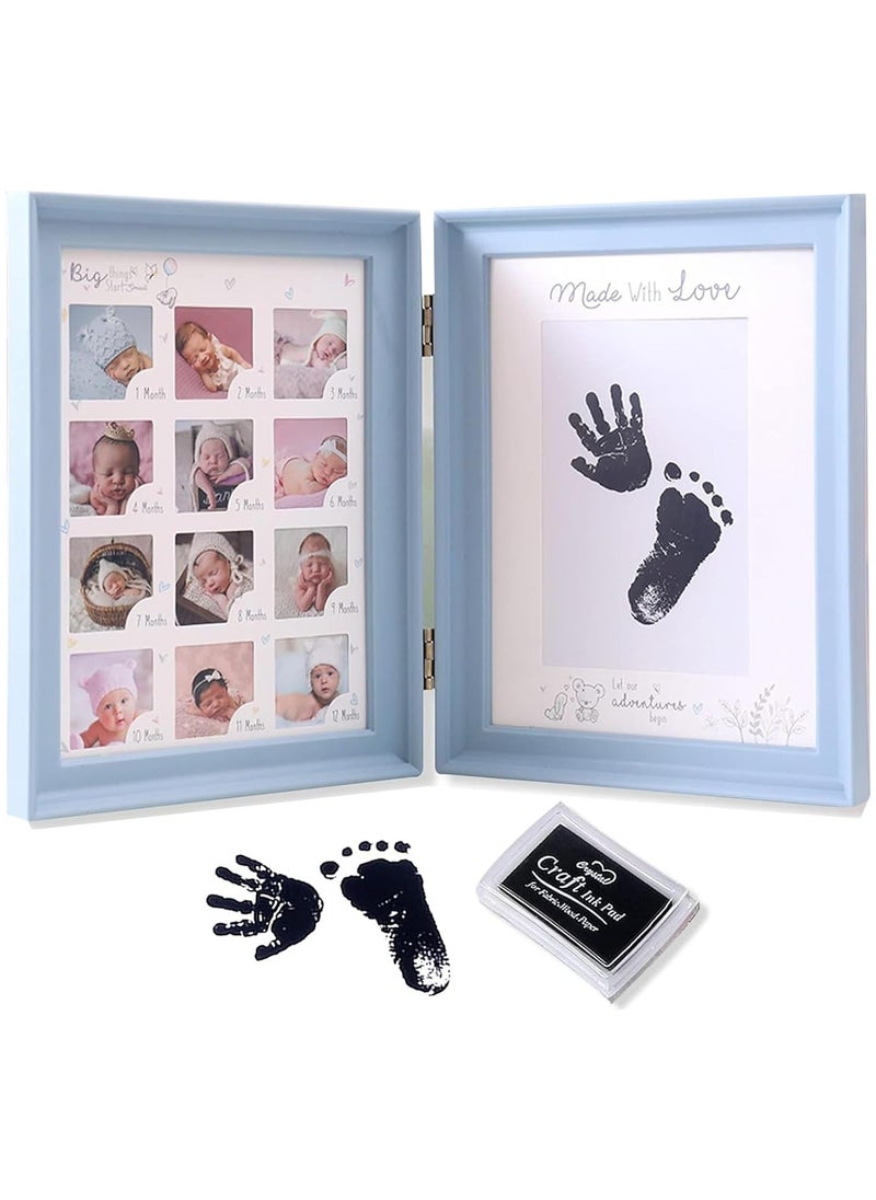 Gonice Baby Hand and Footprint Kit,  Baby Framed Photo Kit, Newborn Keepsake Anniversary Growth Record, Memory Art Picture Frames, Personalized Baby Shower Gifts for Girls, Boys  - Image 1