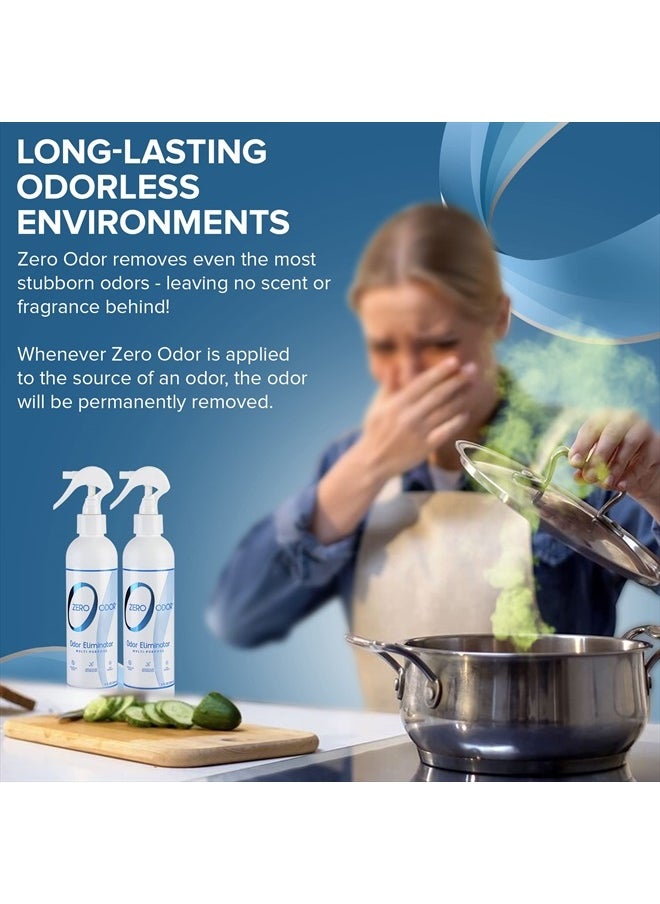 Zero Odor - Multi-Purpose Strong Odor Eliminator for Home, Office, Car, Bathroom, Hotel, Room Deodorizer, and Odor Neutralizer, 8oz Two Pack - Image 1