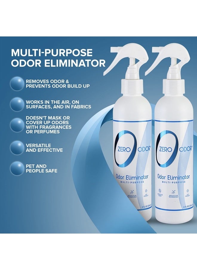 Zero Odor - Multi-Purpose Strong Odor Eliminator for Home, Office, Car, Bathroom, Hotel, Room Deodorizer, and Odor Neutralizer, 8oz Two Pack - Image 1