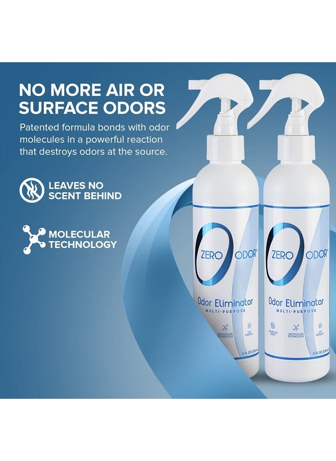 Zero Odor - Multi-Purpose Strong Odor Eliminator for Home, Office, Car, Bathroom, Hotel, Room Deodorizer, and Odor Neutralizer, 8oz Two Pack - Image 1