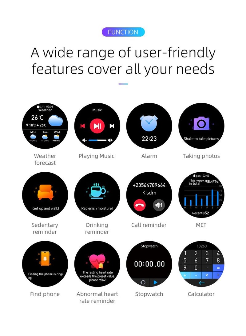 Mibro Health Monitoring Waterproof Smartwatch 1.3inch Amoled HD Call Black - Image 5