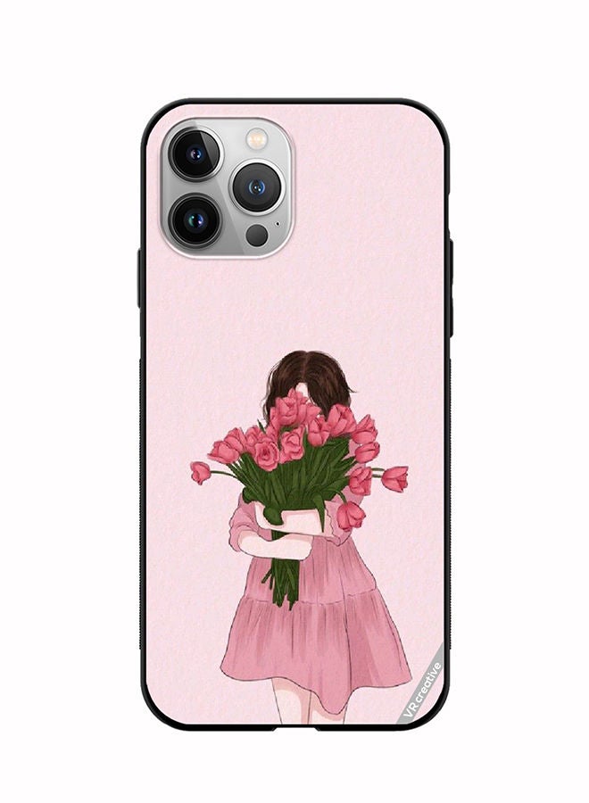 VR CREATIVE Protective Case Cover For Apple iPhone 12 Pro Max Girl Hugging Bouquet Design Multicolour - Image 1