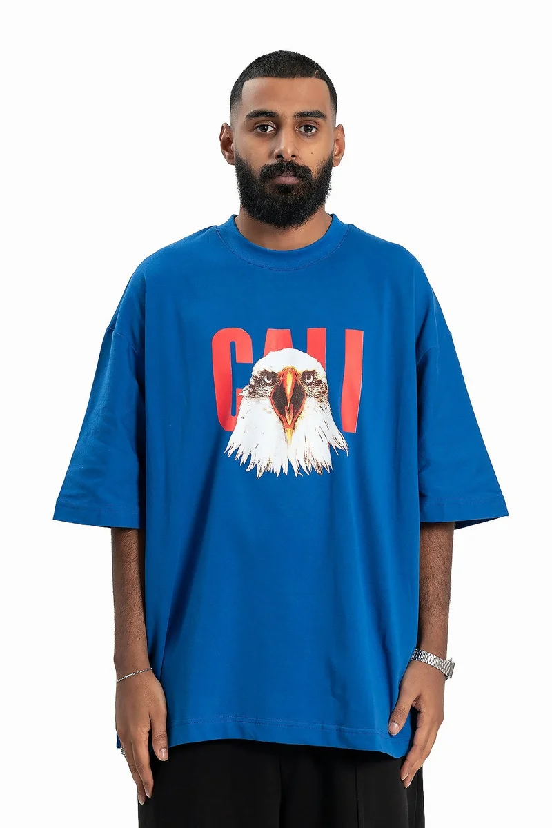 Wecre8 Men's Blue Eagle T-shirt By WECRE8