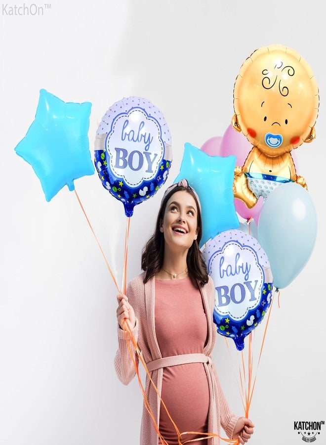 كاتشون مجموعة بالونات كاتش أون للمواليد الذكور - كبيرة 27 بوصة، عبوة من 5 بالونات | زينة لحفلات الكشف عن جنس المولود وحفلات استقبال المولود | إنه ولد - Image 5