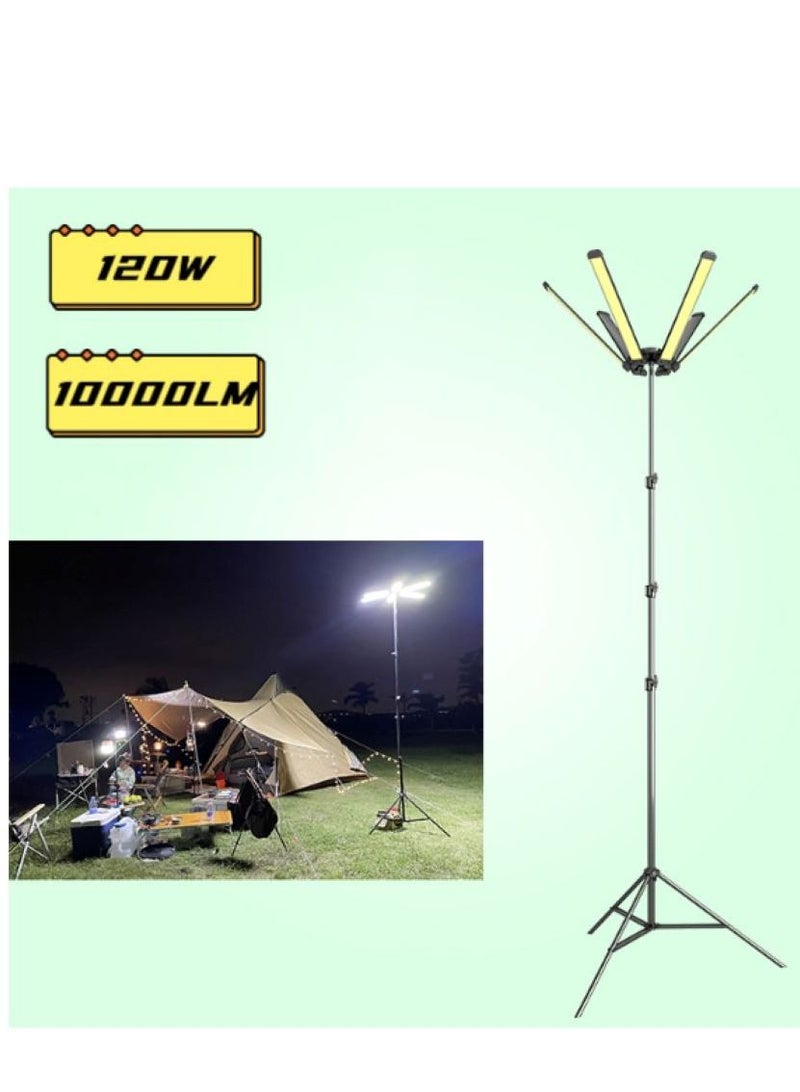 توبيز مصباح تخييم خارجي عالي الطاقة 6 قطع LED ضوء 120 وات مصباح متعدد الوظائف محمول VIP-08 PRO - Image 3