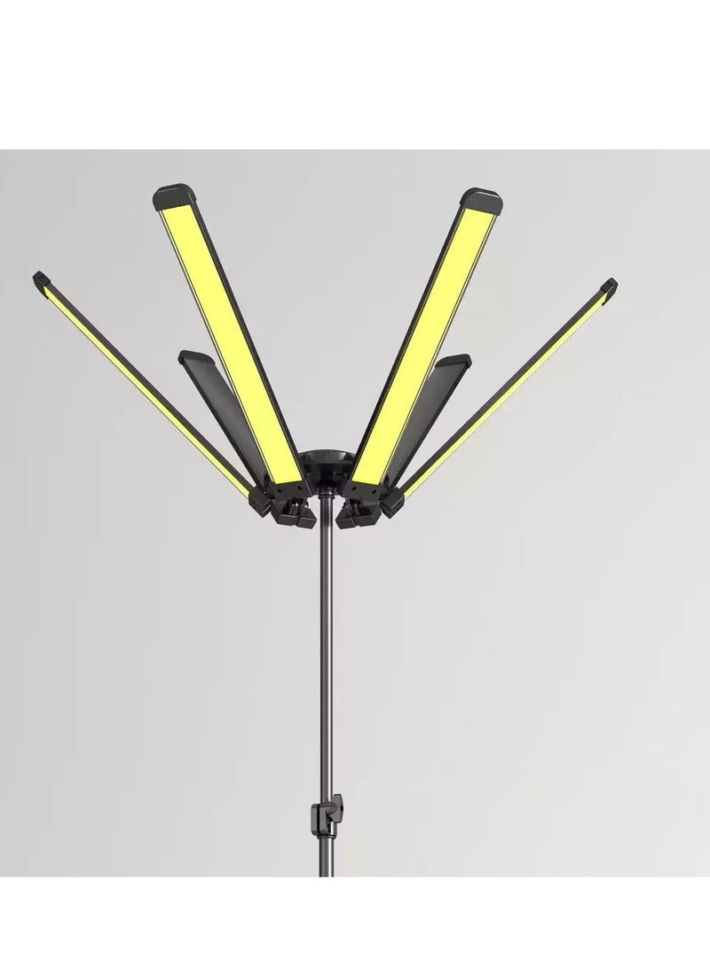 توبيز مصباح تخييم خارجي عالي الطاقة 6 قطع LED ضوء 120 وات مصباح متعدد الوظائف محمول VIP-08 PRO - Image 2