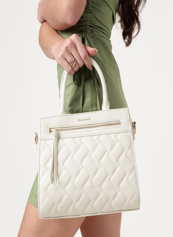 Fastrack Metroweave Satchel | Women’s Faux-Leather Satchel| Quilted Design, Gold Hardware & Dual Carry Options - Image 2