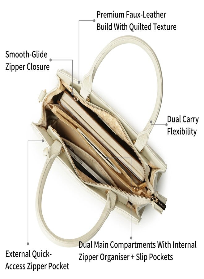 Fastrack Metroweave Satchel | Women’s Faux-Leather Satchel| Quilted Design, Gold Hardware & Dual Carry Options - Image 3