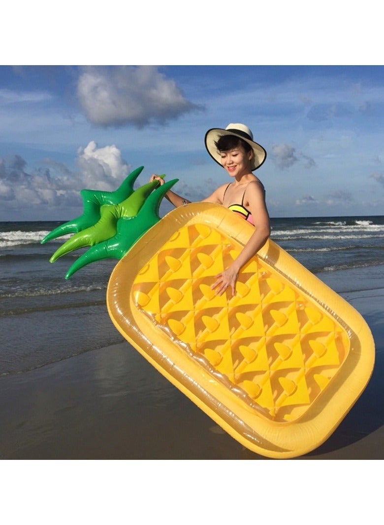 Generic Inflatable pineapple floating row, water outdoor pineapple floating bed PVC inflatable pineapple floating row 180 * 90 * 20 cm after inflation  - Image 2