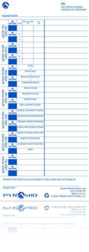 Pyramid Time Systems - Genuine and Authentic English & French Weekly Time Cards (35100-10F) for Pyramid Models 3500, 3500ss, 3600SS, 3700 and 3700ss Time Clock and Document Stamp - 100 Punch Cards - Image 3