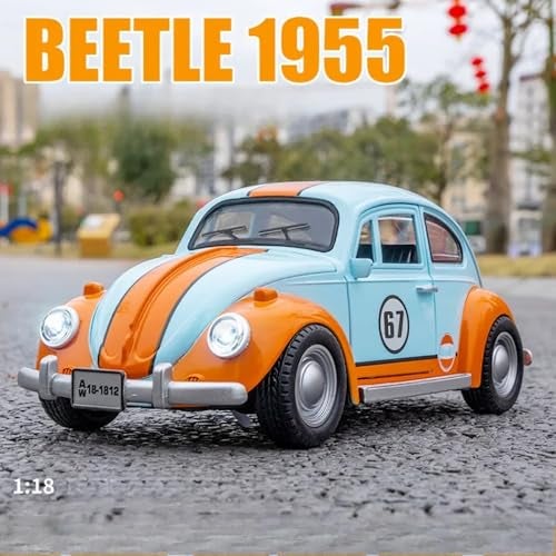 UKAXA 1:18 Beetle Toy Car Vintage Car Die Cast Metal Model Cars with Pullback Openable Door Light Sound Cars Toy, 3+ Years, Multicolor - Image 5