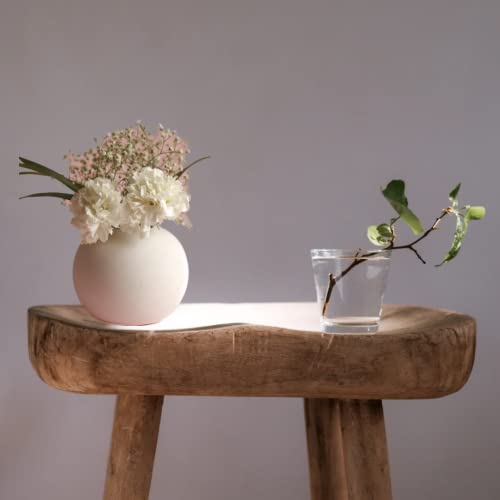 Craftribal Ceramic Round Vase | White | Modern Vase | Home Decor Centrepiece | 5.5 inches - Image 4