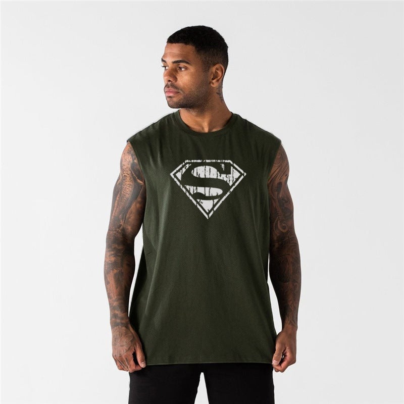 Men's Fitness Vest summer mesh breathable sleeveless T-shirt muscle bodybuilding training exercise iron running undershirt - Image 2