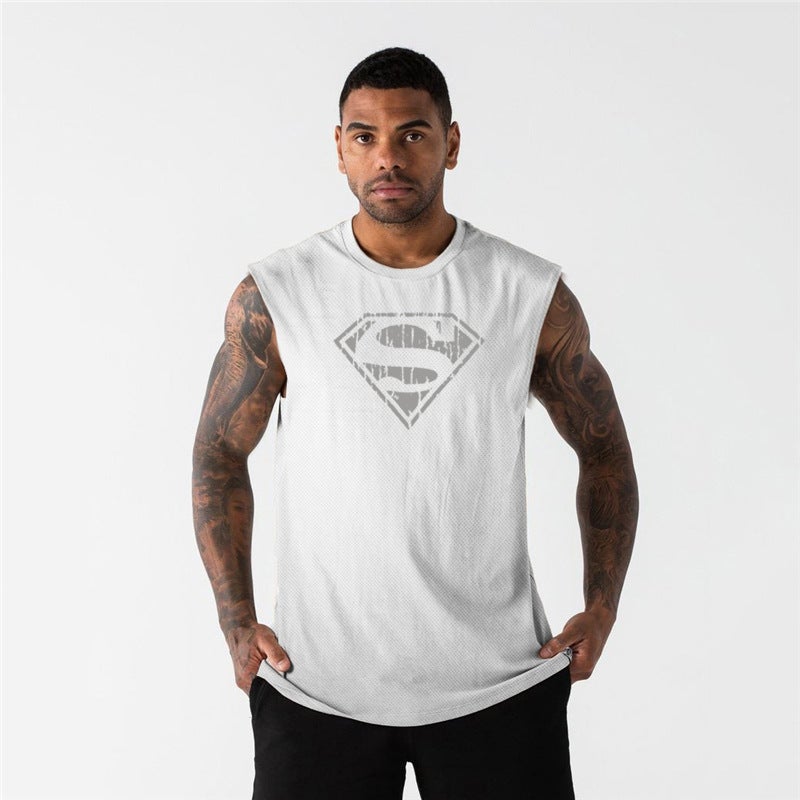 Men's Fitness Vest summer mesh breathable sleeveless T-shirt muscle bodybuilding training exercise iron running undershirt - Image 3