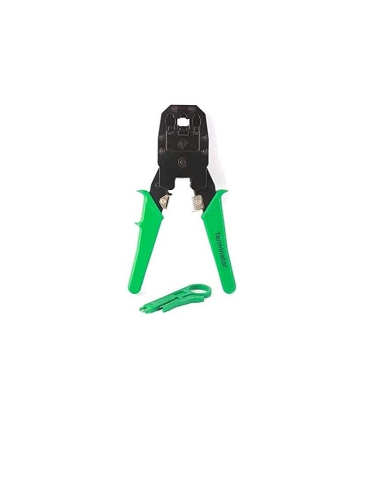 Terminator 3 in 1 Heavy Duty Crimping Tool 4P,6P,8P & Wire Stripper for Networking RJ45 RJ11 RJ12