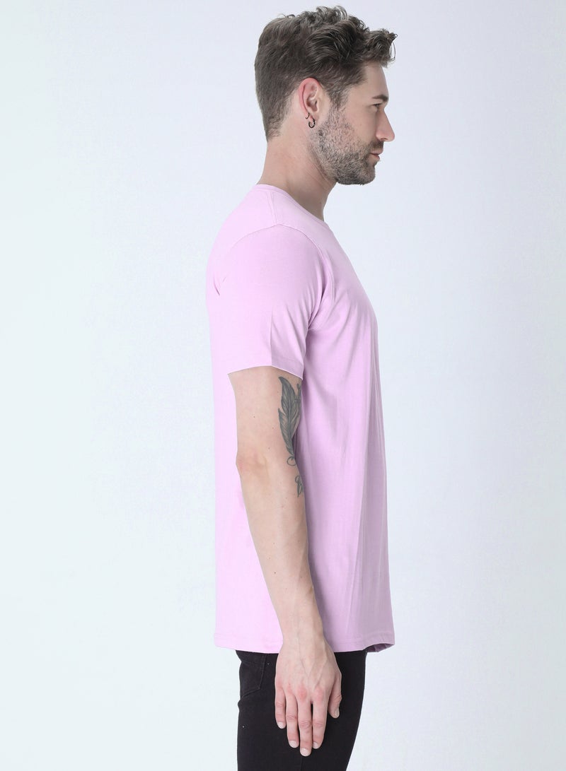 RSO Outfits Pink Men's Half Sleeve Round Neck Cotton Tshirt - Image 2