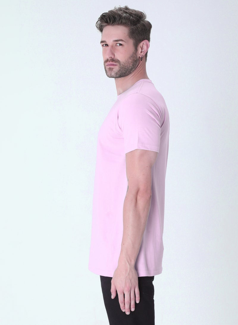 RSO Outfits Pink Men's Half Sleeve Round Neck Cotton Tshirt - Image 3