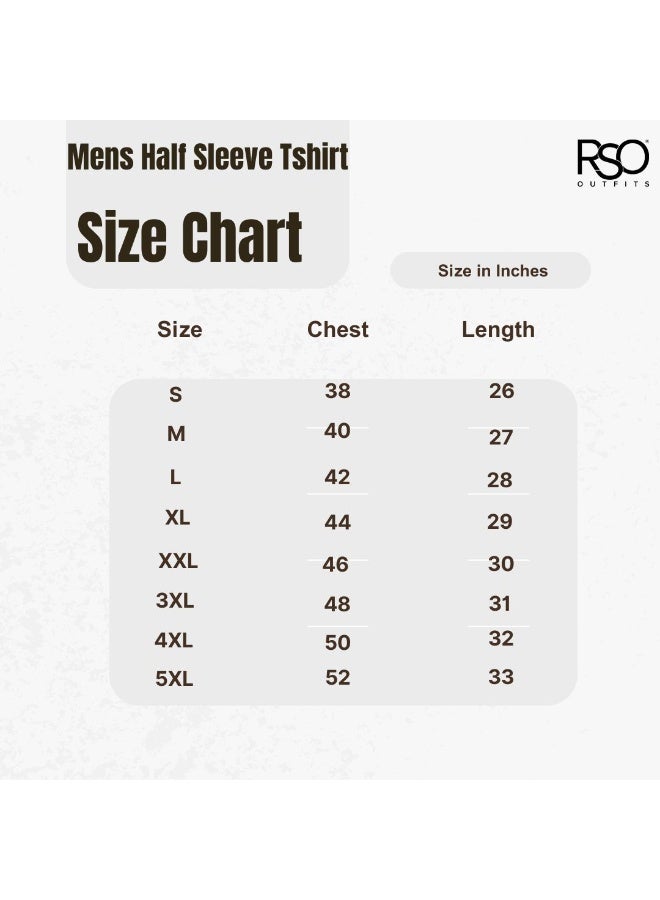 RSO Outfits Pink Men's Half Sleeve Round Neck Cotton Tshirt - Image 5