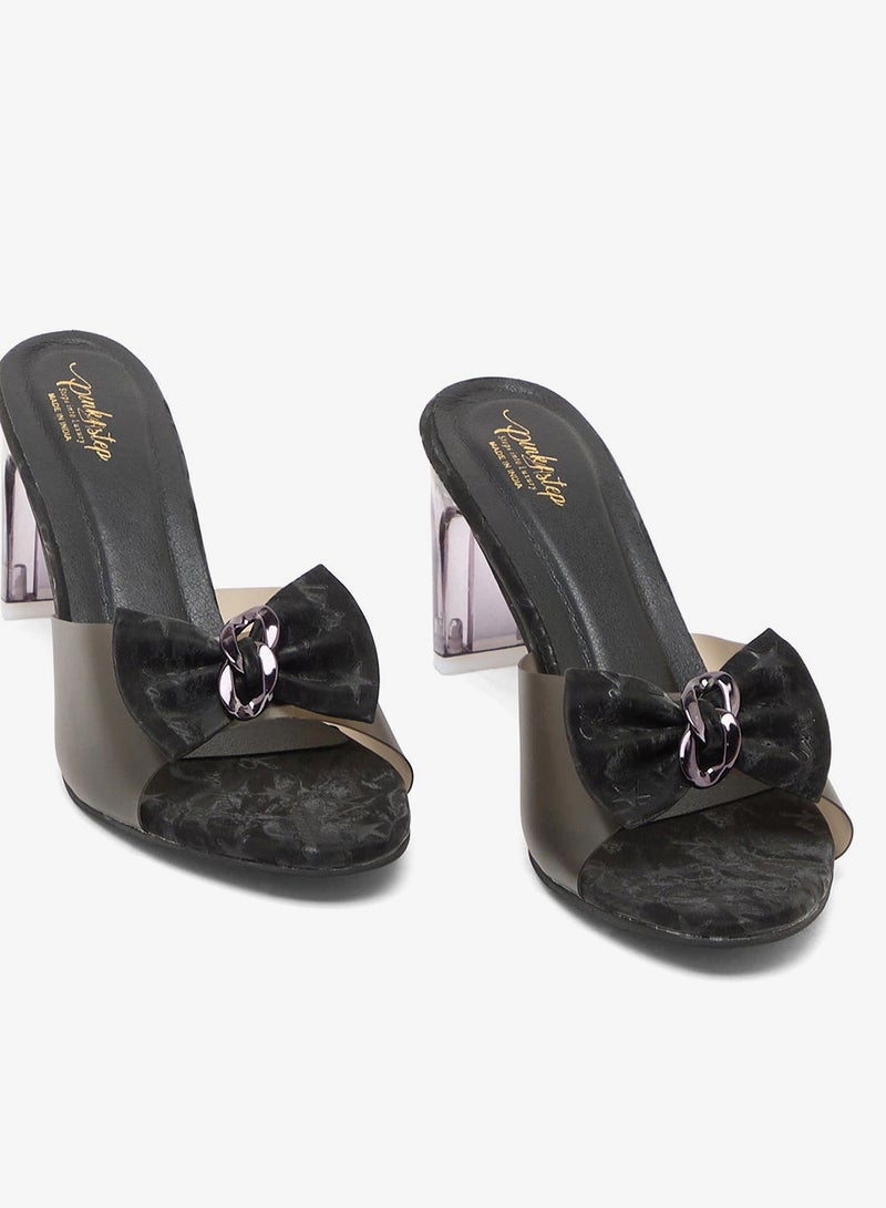 Pink Step High Heeled Sandal With Bow - Image 4